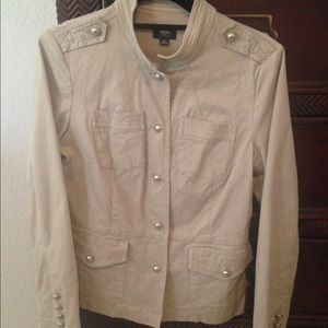 Mossimo/Target khaki,soft blazer-silver buttons